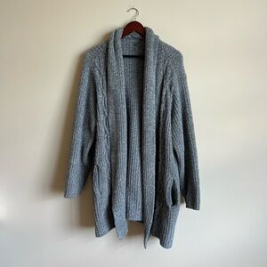 -sold- Barefoot Dreams Cozy Chic Cable Cardi Plus Size 2X Cabin Fleece Winter